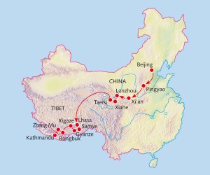 kaartje China Tibet